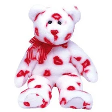 TY Beanie Buddy - SMOOCH the Kisses Bear (13.5 inch) - MWMTs Stuffed Animal Toy