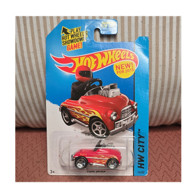 Hot Wheels Pedal Driver HW City 2015 1:64 Diecast Car Red Yellow Unopened