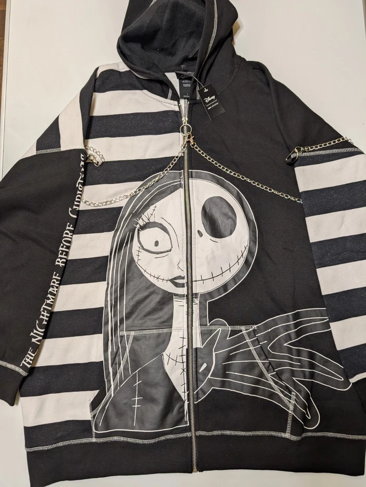 Sudadera con Capucha Her Universe Disney Pesadilla Antes de Navidad Jack Sally Split 1X Foto 2 de 4