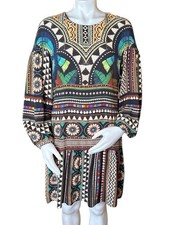 Farm Rio Carlotta Abstract Pattern Tunic Dress Size Medium