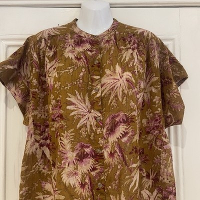Anthropologie Pilcro Kurzarm Fledermaus Blumen Bluse locker entspannt - UK 8/10