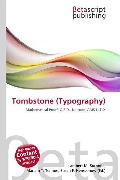 Lambert M. Surhone (U. A.) | Tombstone (Typography) | Taschenbuch | Englisch-image