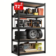 5 Tier Adjustable Metal Storage Rack, Heavy Duty Shelving Unit for Garage, Kitch