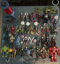 Disney Marvel Toybox set of 37 figures + accessories bike Peter Parker Lab lot