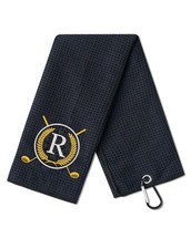 Monogrammed Microfiber Golf Towel 16x24 Initial R Gift for Men Women