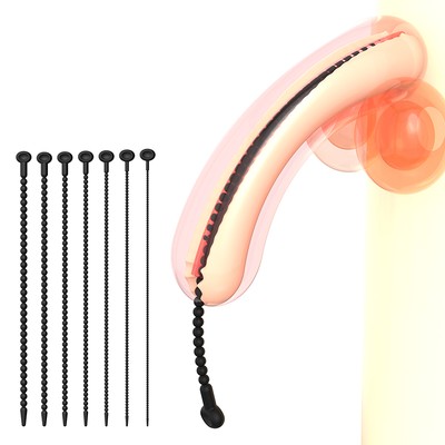Urethral Plug Tube Silicone Through Hole Irritation Long Rod Sounds Insert 3-9mm
