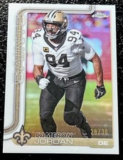2025 Topps Chrome Football CAMERON JORDAN White Refractor /30 #221 - Saints