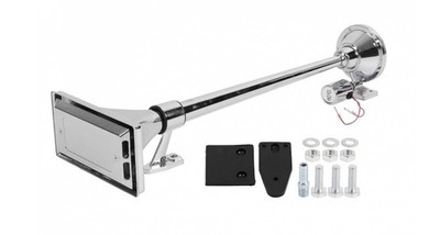 Horn RECHTECKIG Hupe Fanfare 64cm Drucklufthorn 12/24V mit Ventil LKW Zubehör