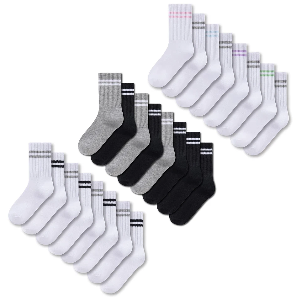 THE ESSENTIALS WARDROBE Boys Girls Children’s 8 Pack Socks Sports Casual Everyday Leisure School Socks