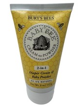 Burt's Bees Baby Daily Cream to Powder, Talc-Free Diaper Rash Cream, 4 oz SEALED