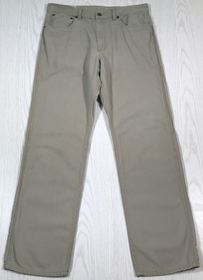 Coastal Cotton Jeans Mens 34x32 Gray Canvas Mid Rise 100% Cotton Preppy 5 Pocket