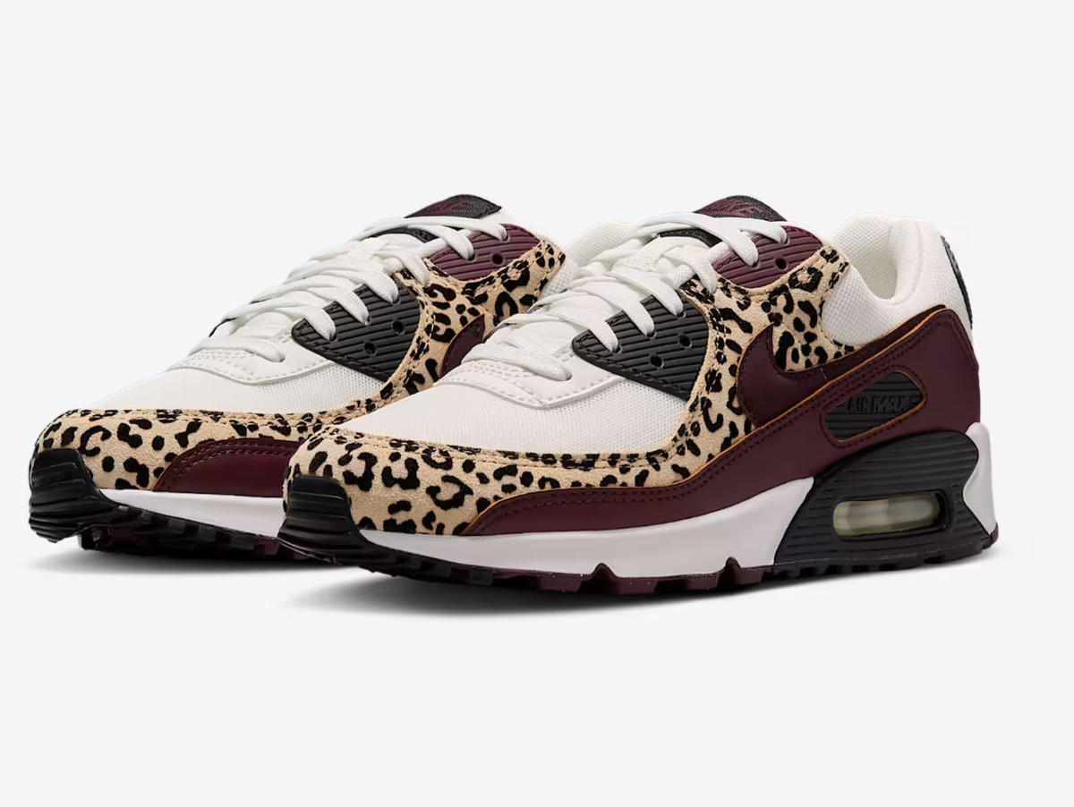Nike Air Max 90 IF1619-102 Leopard Burgundy Crush Sail Black