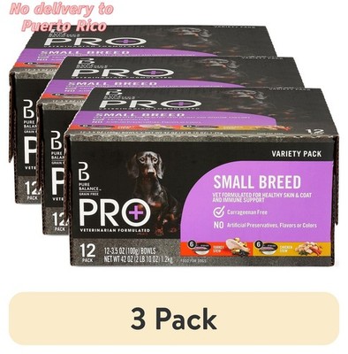 12x3.5oz Pure Balance Pro+ Small Breed Dog Food, Turkey/Chicken Stew