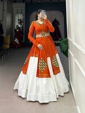 Women's Rayon Gamthi Patch Work Lehenga Choli Navratri Garba Wedding Wear