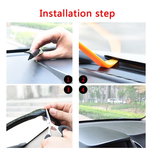 Carbon Fibre Car Dashboard Windshield Gap Sealing Strip Trim Auto Accessories - Bild 12 von 12