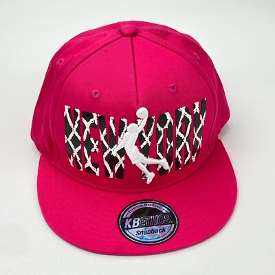 Kbethos Premium Headwear New York Snapback Vintage Basketball Embroidered Pink