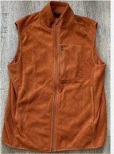 Field & Stream Mens Full Zip Fleece Vest Deerhide Orange Sz Small