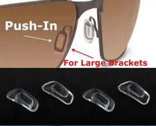 😎 2 Pair Push-In Nose Pads for Serengeti sunglasses with Big insert 3x6mm, 12.3