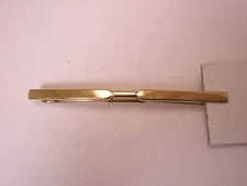 2-1/2" Mirror Face Gentle Curve Gold Tone Vintage Collar Bar L67