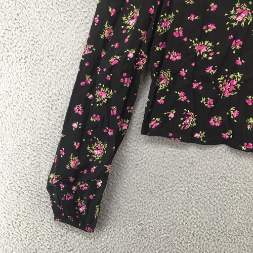 Camicia top Vero Moda tagliata manica gonfia donna M nero floreale smock posteriore boho - Foto 3 di 11