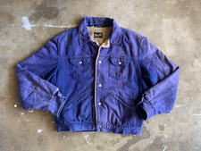 70s VINTAGE WRANGLER JEANS DENIM BARN CHORE COWBOY JACKET SZ L WESTERN WEAR 80s