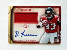 2014 PANINI R&S DEVONTA FREEMAN RC/PATCH/AUTO!! 33/99!! 1/1?? JERSEY NUMBER!!