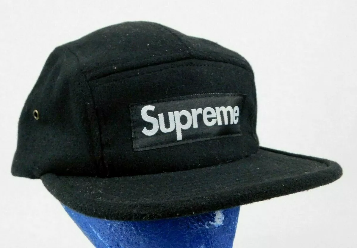 Supreme Black Military 5 Panel Baseball Cap Hat