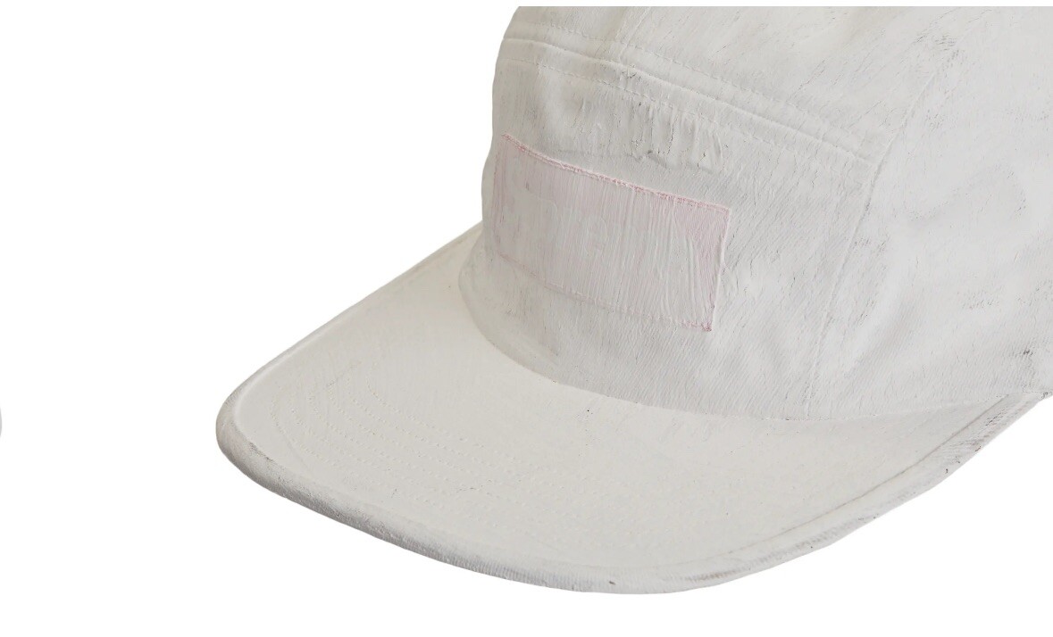 Supreme Hat x MM6 Maison Margiela White Painted Camp Hat Supreme Hat x MM6 Maison Margiela White Painted Camp Hat