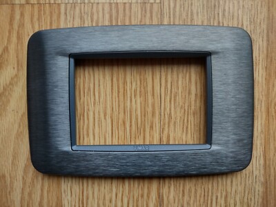 VIMAR EIKON 3 MODULES FACE PLATE 20683.93 ANTHRACITE GREY STAINLESS STEEL
