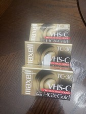 Maxell VHS-C TC-30 HGX-Gold Camcorder 3 new Tape Premium High Grade New/Sealed