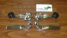 Window Cranks + Door Handles 4pc Kit Chevelle Camaro GTO Nova black Impala 