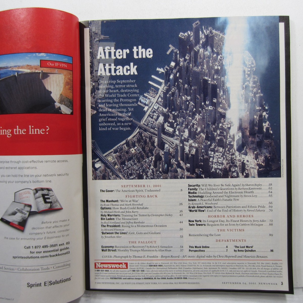 Newsweek Sep 24, 2001 After the Terror God Bless America, Training