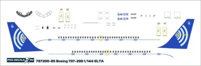 1/144 PAS-DECALS Boeing 737-200 05 IAI ELTA