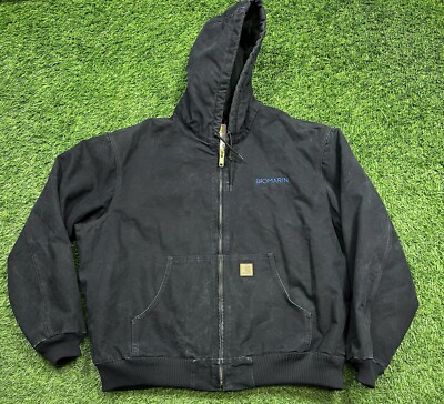 Carhartt J130 MDT Hooded Quilted Jacket Full Zip Men's 2XL Navy