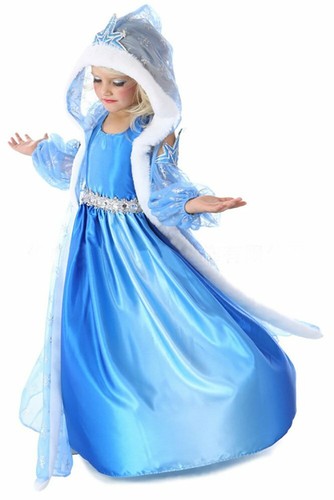 Costume bambina principessa frozen elsa Principessa Nevi mantello 3 pezzi  Blu | eBay