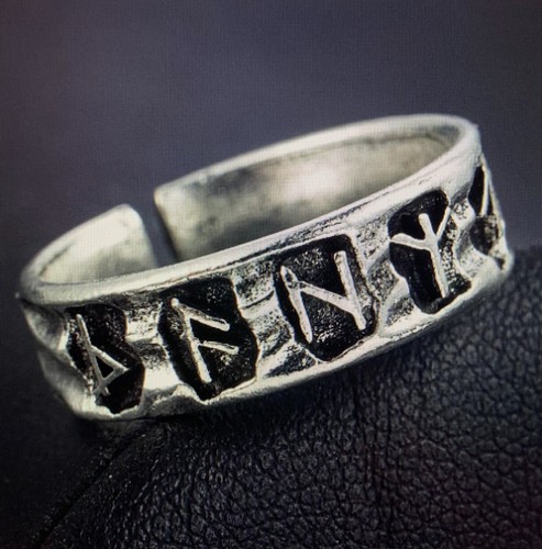 Ring Wikinger Runen Futhark Mittelalter Odin Thors Hammer Schmuck Vikings R3.15 - Bild 4 von 5