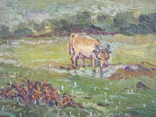 1950s VINTAGE BULGARIAN OIL PAINTING SIGNED - Picture 3 of 6