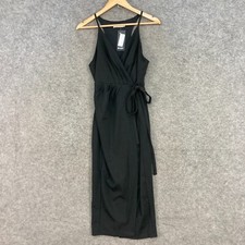 NEW Nasty Gal Womens Dress Size M Medium Black Wrap Sleeveless V-Neck 28711