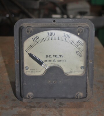 General Electric DC Voltage Meter 0/450 Model 8DD7V-Y