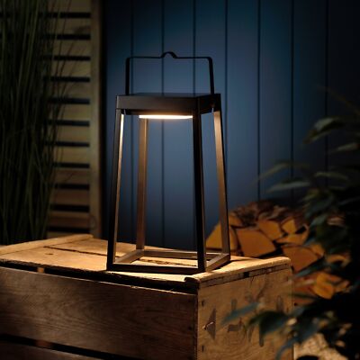 Auraglow Solar & USB Wiederaufladbare Laterne Dämmerung bis Sonnenaufgang Tischlampe LED Licht