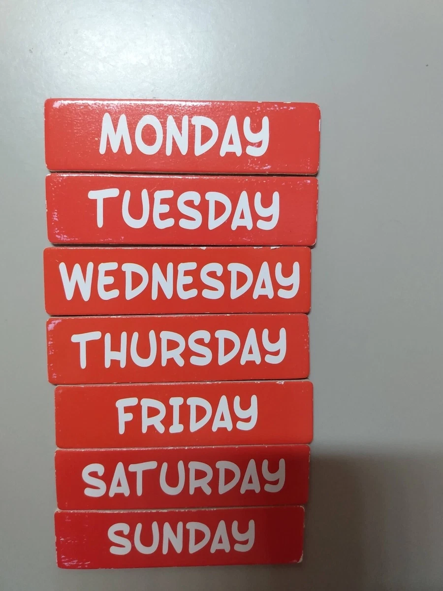 Melissa Doug My Daily Calendar Replacement Days of the Week Magnets
