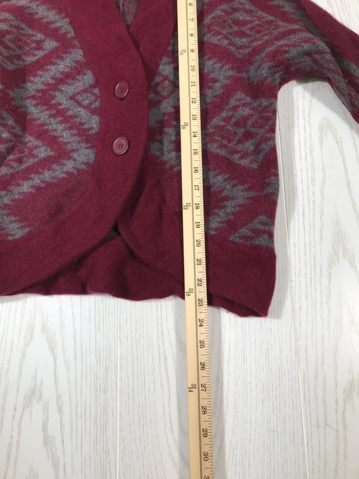 Suéter de Lana Horny Sapo Para Mujer S Rojo Azteca Cárdigan Abotonado Lana de Cordero Hervida Foto 3 de 4