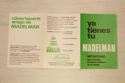 ORIGINAL INSTRUCTION MANUAL ''ALREADY YOU HAVE YOUR MADELMAN'' GREEN 70s SPAIN