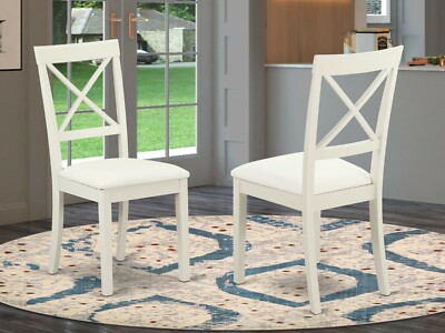 Set of Boston dinette kitchen dining chairs w/ faux leather seat