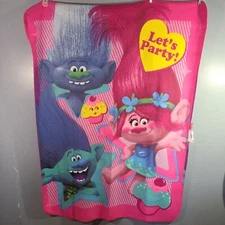Dreamworks Gently Used Trolls Party Super Plush Large Throw Blanket 44" X 60"