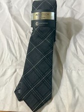  69 New Alfani Men's Slim Plaid Neck Tie Gray Charcoal Size One