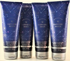 QTY 4 - Bath Body Works SAPPHIRE MOON Body Cream Lotion Moisturizer 8oz