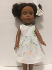 14' Doll Clothes made to fit Wellie Wisher- Party Dress  Hair Bow-    B45