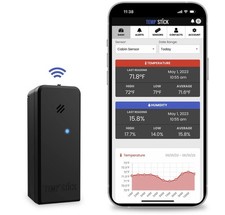 Temp Stick WiFi Temperature Humidity Sensor 24/7 Monitoring Alerts Black