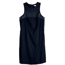 Vince. Sequined Halter Neck Ruched Cotton Sleeveless Cocktail Dress Black Size 4
